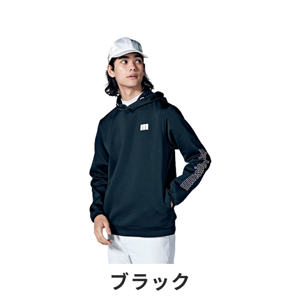 Munsingwear ENVOY ストレッチ 袖ロゴプリントフーディー 23FW