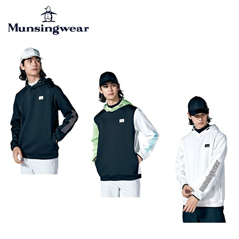 ベストスポーツ Munsingwear（マンシングウェア）製品。Munsingwear ENVOY ストレッチ 袖ロゴプリントフーディー 23FW MEMWJL51