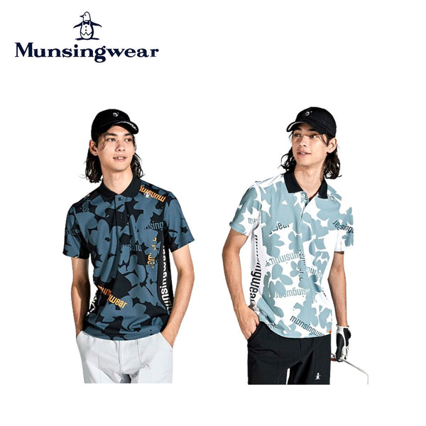 ゴルフ - ウェア Munsingwear（マンシングウェア）製品。Munsingwear ENVOY MOTION3D SUNSCREEN フラワーxペンギンプリント半袖シャツ 24SS MEMXJA03