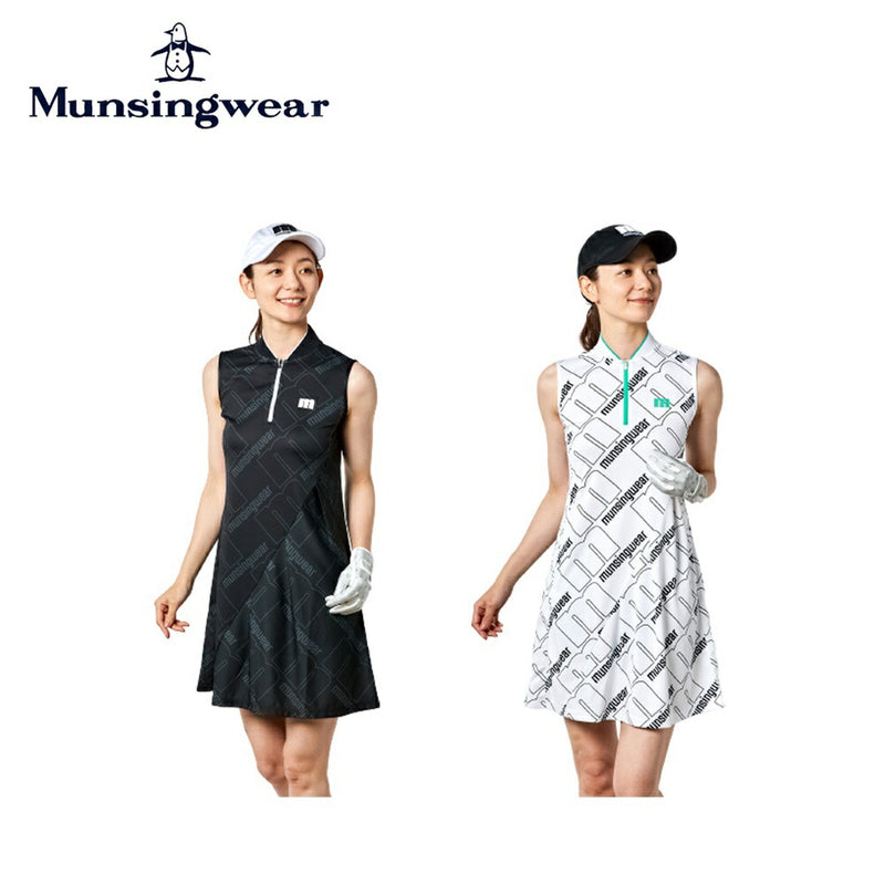 ベストスポーツ Munsingwear（マンシングウェア）製品。Munsingwear ENVOY 吸汗速乾SUNSCREENフレームロゴプリントワンピース 23SS MEWVJJ02