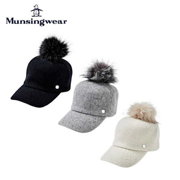 ゴルフ - ヘッドウェア Munsingwear（マンシングウェア）製品。Munsingwear 梵天付き ウール混キャップ 23FW MGCWJC04
