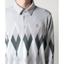 ベストスポーツ Munsingwear（マンシングウェア）製品。Munsingwear SEASON COLLECTION HEATNAVIアーガイルパネルプリント長袖シャツ 23FW MGMWJB07