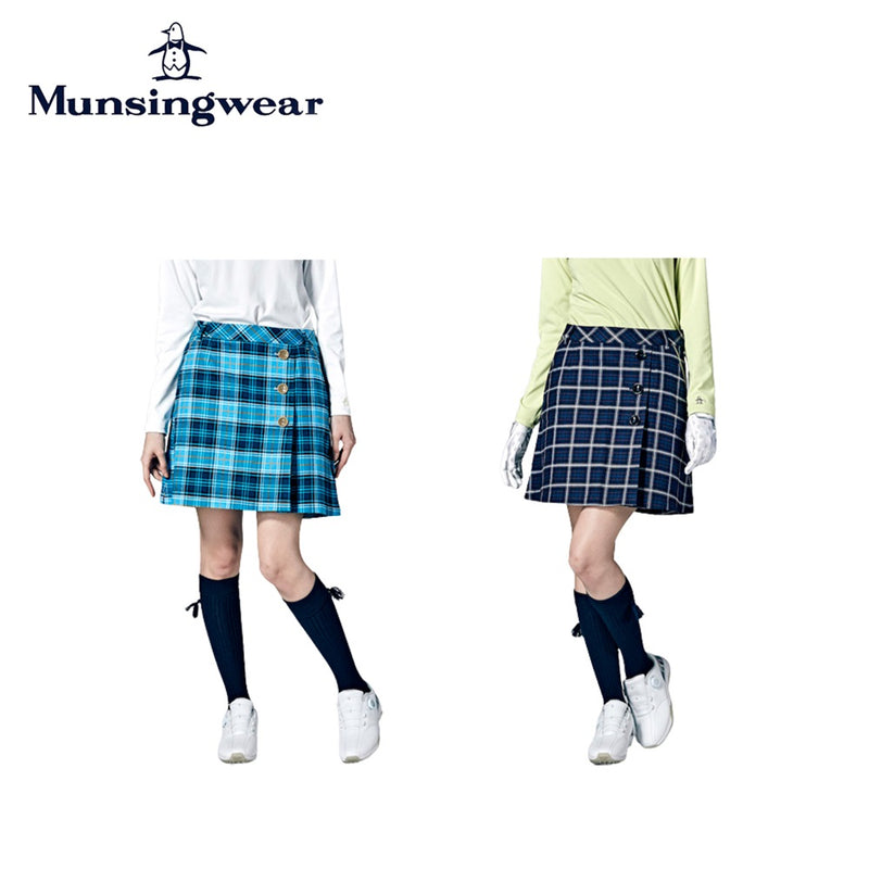 ベストスポーツ Munsingwear（マンシングウェア）製品。Munsingwear ストレッチ先染めタータンチェックKinloch Andersonスカート 44cm丈 23FW MGWWJE03