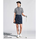 ベストスポーツ Munsingwear（マンシングウェア）製品。Munsingwear SUNSCREEN 先染めボーダー半袖スタンドジップシャツ 24SS MGWXJA06