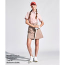 ベストスポーツ Munsingwear（マンシングウェア）製品。Munsingwear SUNSCREEN 先染めボーダー半袖スタンドジップシャツ 24SS MGWXJA06