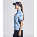 ベストスポーツ Munsingwear（マンシングウェア）製品。Munsingwear SUNSCREEN 先染めボーダー半袖スタンドジップシャツ 24SS MGWXJA06