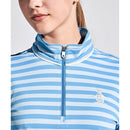 ベストスポーツ Munsingwear（マンシングウェア）製品。Munsingwear SUNSCREEN 先染めボーダー半袖スタンドジップシャツ 24SS MGWXJA06