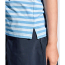 ベストスポーツ Munsingwear（マンシングウェア）製品。Munsingwear SUNSCREEN 先染めボーダー半袖スタンドジップシャツ 24SS MGWXJA06