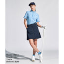 ベストスポーツ Munsingwear（マンシングウェア）製品。Munsingwear SUNSCREEN 先染めボーダー半袖スタンドジップシャツ 24SS MGWXJA06