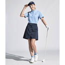 ベストスポーツ Munsingwear（マンシングウェア）製品。Munsingwear SUNSCREEN 先染めボーダー半袖スタンドジップシャツ 24SS MGWXJA06