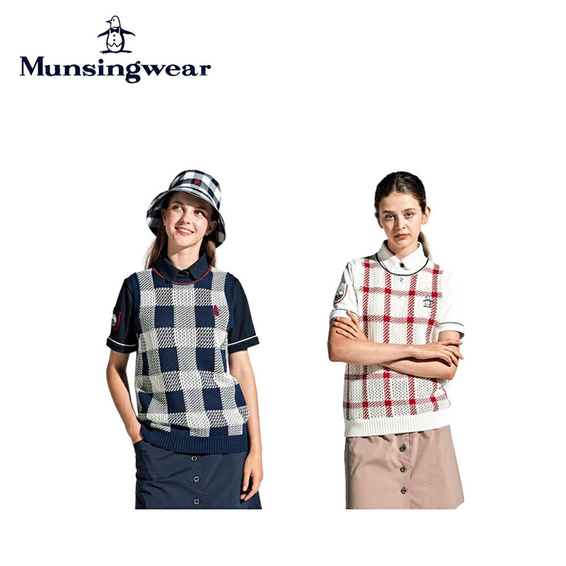 ベストスポーツ Munsingwear（マンシングウェア）製品。Munsingwear SEASON COLLECTION KINLOCH ANDERSON チェックニットベスト 24SS MGWXJL81