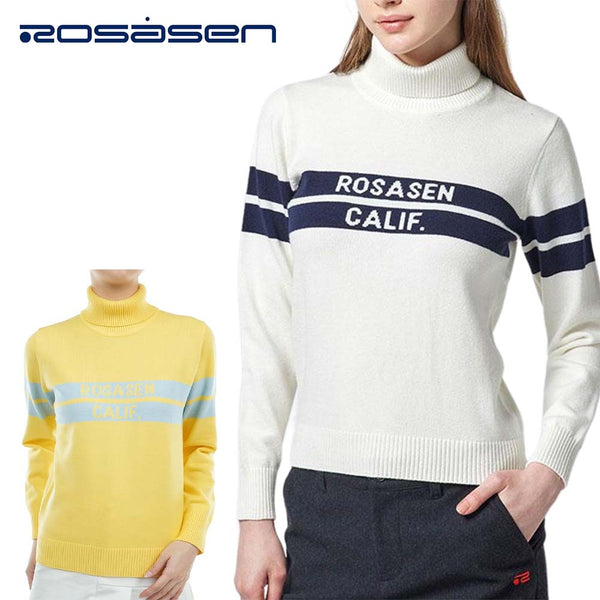 Rosasen Rosasen（ロサーセン）製品。Rosasen ライン&ロゴインターシャタートルセーター 23FW 045-19012