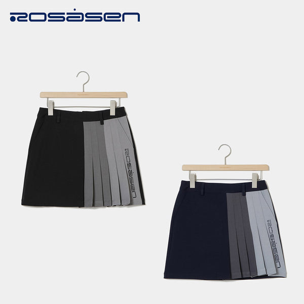 割引対象商品（3,000円以上） Rosasen（ロサーセン）製品。Rosasen A-Line 配色プリーツスカート 24FW 04872942