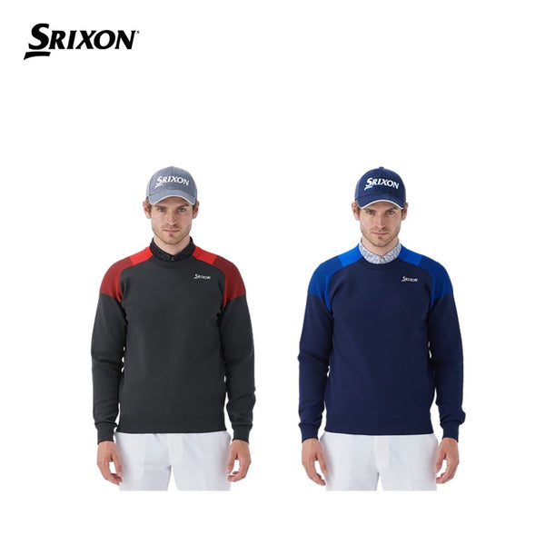 割引対象商品（3,000円以上） SRIXON（スリクソン）製品。SRIXON 【松山プロ共同開発】 はっ水糸クルーネックセーター 24FW RG4FST01M