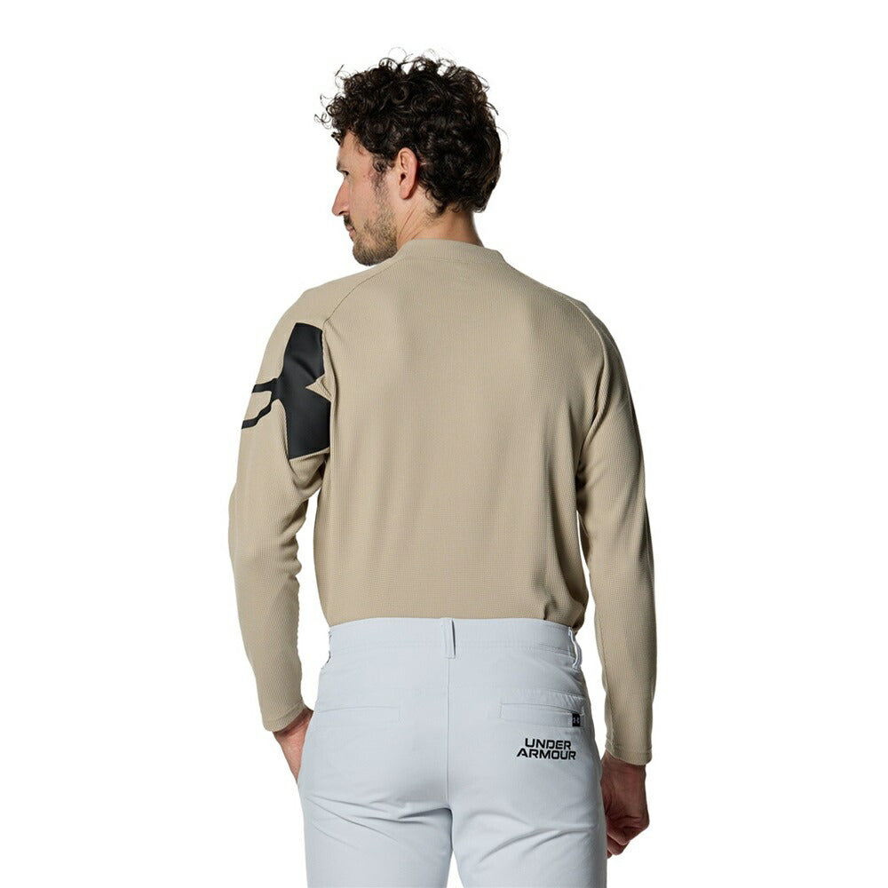 UNDER ARMOUR ゴルフ用モックネックシャツ XL ワッフル素材 UNDER ARMOUR UAワッフル ロングスリーブ モックネック シャツ 23FW