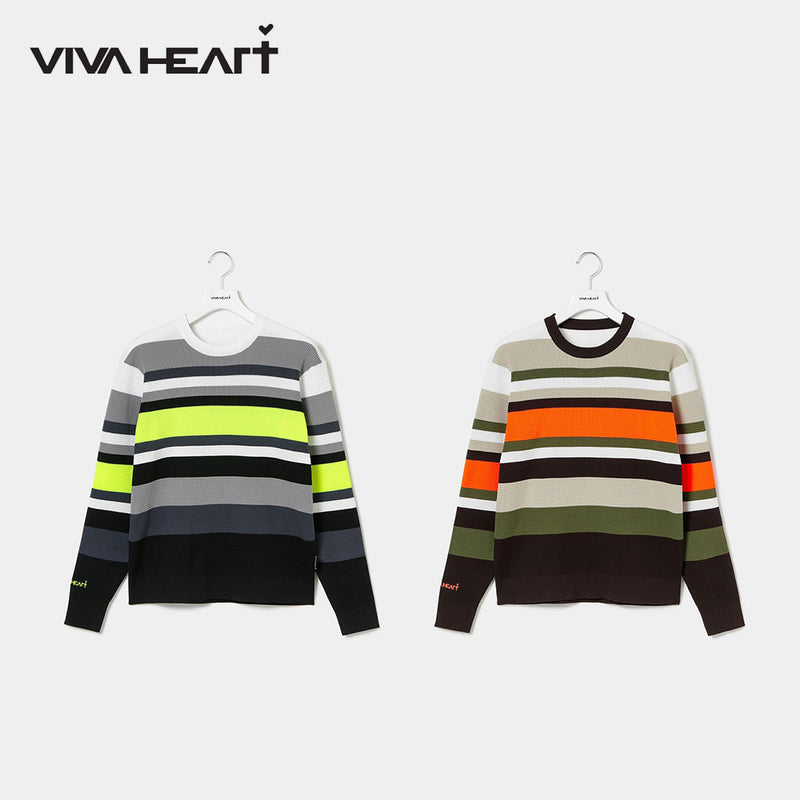 ベストスポーツ VIVA HEART（ビバハート）製品。VIVA HEART ビビットカラーinマルチボーダーワッフルニット 24FW 01112910