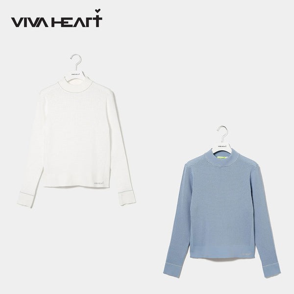 新着商品 VIVA HEART（ビバハート）製品。VIVA HEART アイレットワッフル編みニット 24SS 01211210