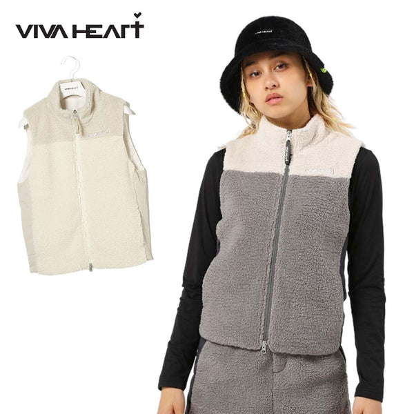 VIVA HEART ソフトシープボア バイカラーベスト 23FW 012-49170