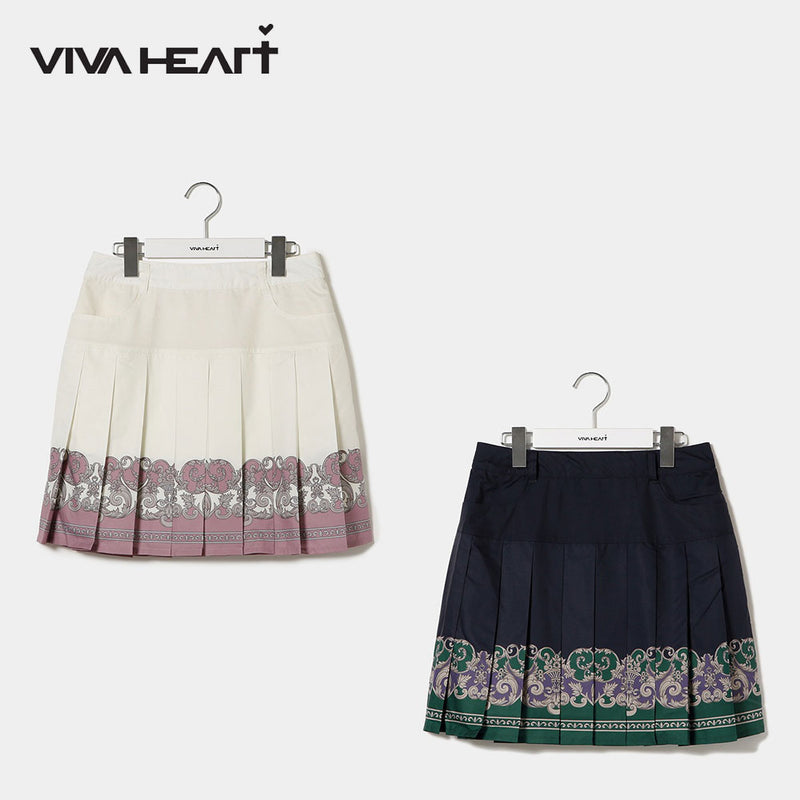 ベストスポーツ VIVA HEART（ビバハート）製品。VIVA HEART ロカイユ柄プリーツスカート 24FW 01272942