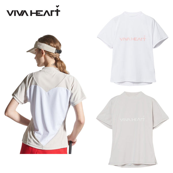 ゴルフ - ウェア VIVA HEART（ビバハート）製品。VIVA HEART ハートバックダブルメッシュ半袖モックネック 25SS 01223441