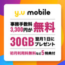 ベストスポーツ 格安SIM y.u mobile（ワイユーモバイル） エントリーパッケージ 5大特典 初月無料 docomo回線