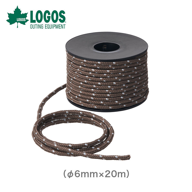 ベストスポーツ LOGOS（ロゴス）製品。LOGOS ロゴス アウトドア テント アクセサリー タフ・リフレクターガイロープ 直径6mm×20m 71909017 反射材 視認性UP 使いやすい キャンプ おすすめ