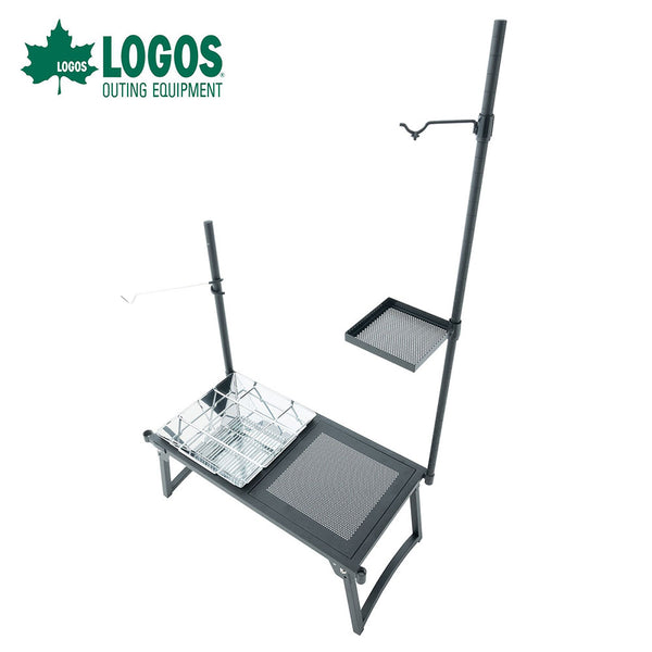 LOGOS（ロゴス） LOGOS（ロゴス）製品。LOGOS ロゴス アウトドア たき火 焚き火台 テーブル MAKIBI マルチソロテーブル 81064130 収納バッグ付き キャンプ BBQ おすすめ 調理用フック ランタンポール 小型ラック