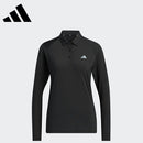 ベストスポーツ adidas（アディダス）製品。adidas アディダス レディース ゴルフウェア シャツ ストレッチ ライトウェイト長袖ボタンダウンシャツ EAU23 23SS 春夏 レギュラーフィット 3つボタン AEROREADY スリーストライプス 3バーロゴ ナイロン ポリウレタン