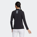 ベストスポーツ adidas（アディダス）製品。adidas アディダス レディース ゴルフウェア シャツ ストレッチ ライトウェイト長袖ボタンダウンシャツ EAU23 23SS 春夏 レギュラーフィット 3つボタン AEROREADY スリーストライプス 3バーロゴ ナイロン ポリウレタン