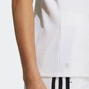 ベストスポーツ adidas（アディダス）製品。adidas アディダス レディース ゴルフウェア シャツ スリーストライプス SSモックネックシャツ NMJ69 23SS 春夏 吸汗速乾 ストレッチ ポリエステル ポリウレタン コーラルフュージョン クリアアクア ホワイト