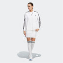 ベストスポーツ adidas（アディダス）製品。adidas アディダス レディース ゴルフウェア シャツ スリーストライプス SSモックネックシャツ NMJ69 23SS 春夏 吸汗速乾 ストレッチ ポリエステル ポリウレタン コーラルフュージョン クリアアクア ホワイト