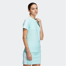 ベストスポーツ adidas（アディダス）製品。adidas アディダス レディース ゴルフウェア シャツ スリーストライプス SSモックネックシャツ NMJ69 23SS 春夏 吸汗速乾 ストレッチ ポリエステル ポリウレタン コーラルフュージョン クリアアクア ホワイト