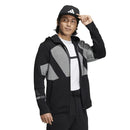 ベストスポーツ adidas（アディダス）製品。adidas アディダス メンズ ゴルフウェア ジャケット ビックアディダスロゴ ダンボールニット 長袖フルジップフーディー NMJ92 23SS 春夏 レギュラーフィット ジップポケット 伸縮性 ポリエステル ポリウレタン