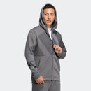 ベストスポーツ adidas（アディダス）製品。adidas アディダス メンズ ゴルフウェア ジャケット ビックアディダスロゴ ダンボールニット 長袖フルジップフーディー NMJ92 23SS 春夏 レギュラーフィット ジップポケット 伸縮性 ポリエステル ポリウレタン