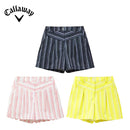 ベストスポーツ Callaway（キャロウェイ）製品。Callaway キャロウェイ レディース ゴルフウェア パンツ マルチストライププリントショートパンツ C23127201 23SS 春夏 8WAYストレッチ ピンクのみ透け防止 ポリエステル ポリウレタン ネイビー ピンク イエロー