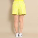 ベストスポーツ Callaway（キャロウェイ）製品。Callaway キャロウェイ レディース ゴルフウェア パンツ マルチストライププリントショートパンツ C23127201 23SS 春夏 8WAYストレッチ ピンクのみ透け防止 ポリエステル ポリウレタン ネイビー ピンク イエロー