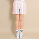 ベストスポーツ Callaway（キャロウェイ）製品。Callaway キャロウェイ レディース ゴルフウェア パンツ マルチストライププリントショートパンツ C23127201 23SS 春夏 8WAYストレッチ ピンクのみ透け防止 ポリエステル ポリウレタン ネイビー ピンク イエロー