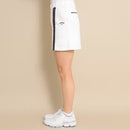 ベストスポーツ Callaway（キャロウェイ）製品。Callaway キャロウェイ レディース ゴルフウェア スカート ハイストレッチドビーインナーショートパンツドッキング型スカート C23128205 23SS 春夏 ホワイトのみ透け防止 脇ジップ付き エンブレム刺繍