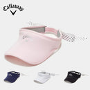 ベストスポーツ Callaway（キャロウェイ）製品。Callaway キャロウェイ レディース ゴルフ 帽子 バイザー ドットリボン付きバイザー C23191221 23SS 春夏 吸汗速乾 リボン取り外し可能 ロゴプリント ポリエステル ネイビー ピンク ホワイト ブラック