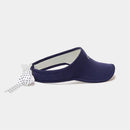 ベストスポーツ Callaway（キャロウェイ）製品。Callaway キャロウェイ レディース ゴルフ 帽子 バイザー ドットリボン付きバイザー C23191221 23SS 春夏 吸汗速乾 リボン取り外し可能 ロゴプリント ポリエステル ネイビー ピンク ホワイト ブラック