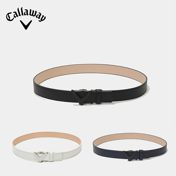 割引対象商品（3,000円以上） Callaway（キャロウェイ）製品。Callaway キャロウェイ メンズ ゴルフ ベルト 定番Vバックルセレーションベルト C23992100 23SS 春夏 サイズ調整可能 ホールド感 シンプル 合成皮革 ブラック ホワイト ネイビー