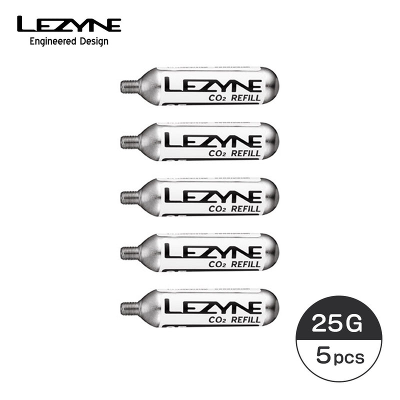 ベストスポーツ LEZYNE（レザイン）製品。LEZYNE レザイン 自転車 アクセサリー CO2ボンベ CO2 CARTRIDGE 25G SILVER 5PCS ネジ式 空気入れ 携帯 交換用 CO2カートリッジ インフレーター シルバー ツーリング ロードバイク クロスバイク