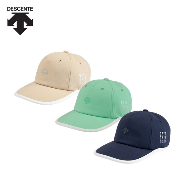 商品 DESCENTE GOLF（デサントゴルフ）製品。DESCENTE GOLF デサントゴルフ レディース 帽子 キャップ バイカラーパイピングキャップ イオニア DGCVJC02 23SS 春夏 吸汗速乾 抗菌防臭 oneair UVケア UPF エコ シーズンロゴ バックル調整ベルトタイプ ポリエステル