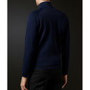 ベストスポーツ DESCENTE GOLF（デサントゴルフ）製品。DESCENTE GOLF デサントゴルフ メンズ ゴルフウェア セーター ハイブリッドセーター DGMVJL00 23SS 春夏 ストレッチ性 ポリエステル ナイロン ポリウレタン ブラック ネイビー