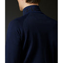 ベストスポーツ DESCENTE GOLF（デサントゴルフ）製品。DESCENTE GOLF デサントゴルフ メンズ ゴルフウェア セーター ハイブリッドセーター DGMVJL00 23SS 春夏 ストレッチ性 ポリエステル ナイロン ポリウレタン ブラック ネイビー