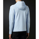 ベストスポーツ DESCENTE GOLF（デサントゴルフ）製品。DESCENTE GOLF デサントゴルフ メンズ ゴルフウェア パーカー レーヨンナイロンフーデッドニットパーカー DGMVJL01 23SS 春夏 アーバンスタイル ポリエステル ブラック サックス