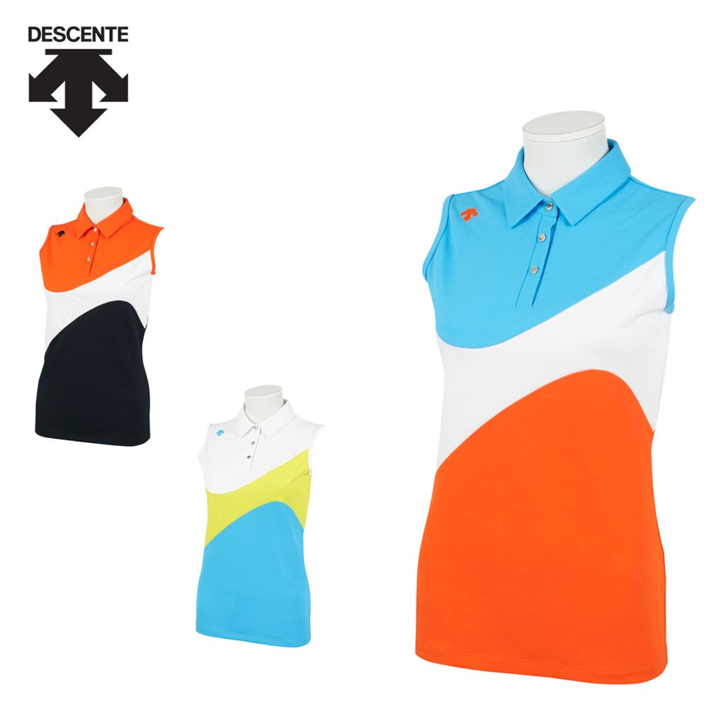 DESCENTE（デサント） トリアセテートリバース鹿の子スリーブレス