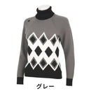 ベストスポーツ DESCENTE（デサント）製品。DESCENTE デサント レディース ゴルフウェア セーター 幾何学柄インターシャ タートルネック セーター? DGWUJL11 22FW 秋冬 切り替えデザイン ポリエステル アクリル 毛 ポリウレタン