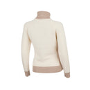 ベストスポーツ DESCENTE（デサント）製品。DESCENTE デサント レディース ゴルフウェア セーター 幾何学柄インターシャ タートルネック セーター? DGWUJL11 22FW 秋冬 切り替えデザイン ポリエステル アクリル 毛 ポリウレタン