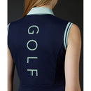 ベストスポーツ DESCENTE GOLF（デサントゴルフ）製品。DESCENTE GOLF デサントゴルフ レディース ゴルフウェア シャツ スクラムテックポンチスリーブレスシャツ DGWVJA15 23SS 春夏 吸汗速乾 UV CUT UPF50 ストレッチ ビックロゴプリント ポリエステル